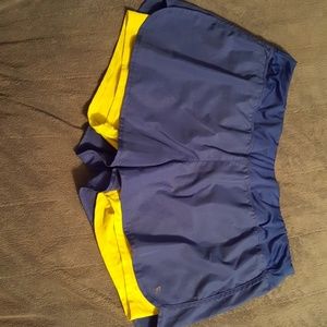 Blue short with bright yellow under